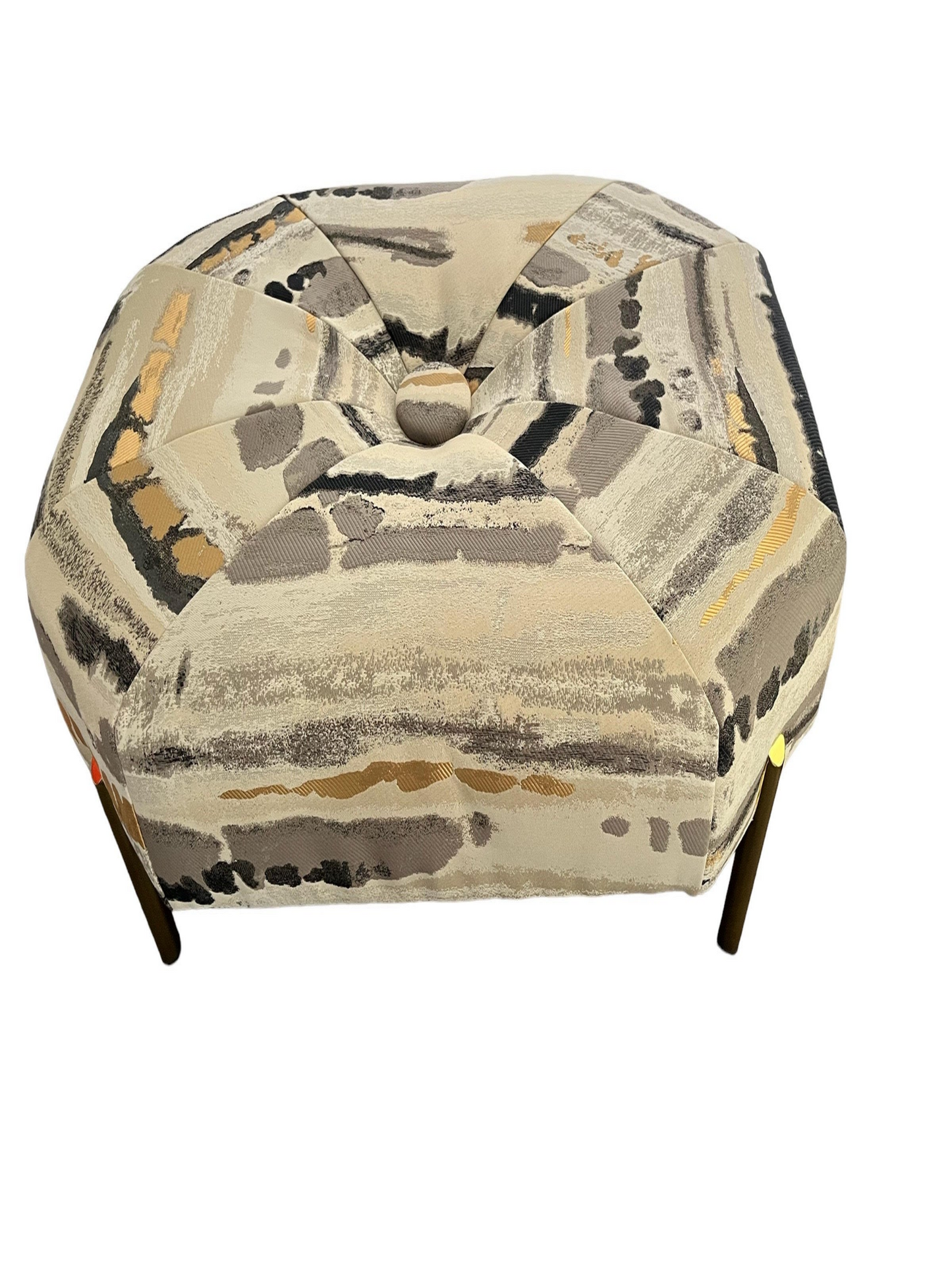 Abstract Gold Black and Grey Ottoman