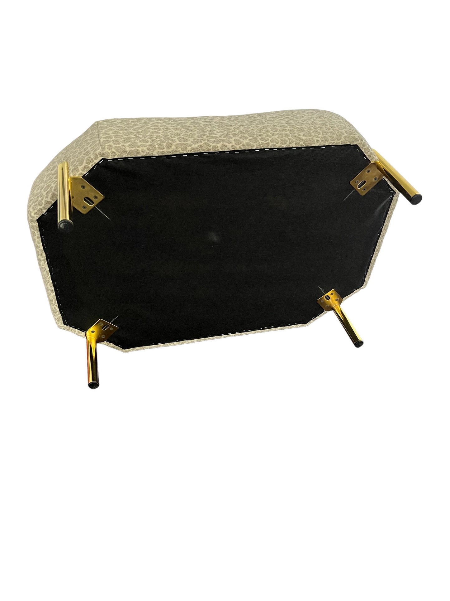 Beige Leopard Ottoman