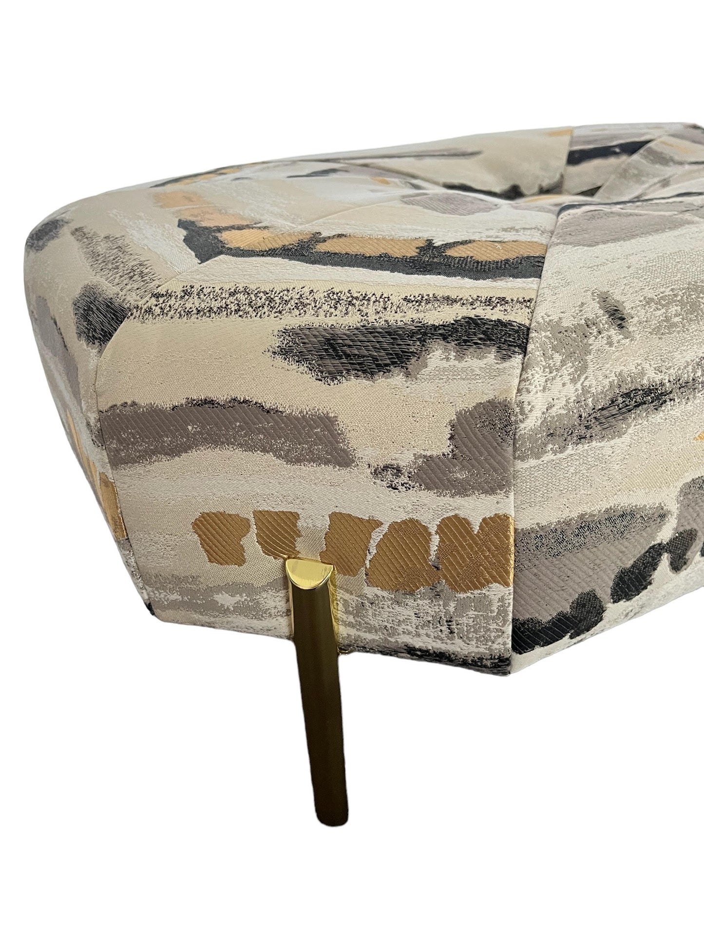 Abstract Gold Black and Grey Ottoman