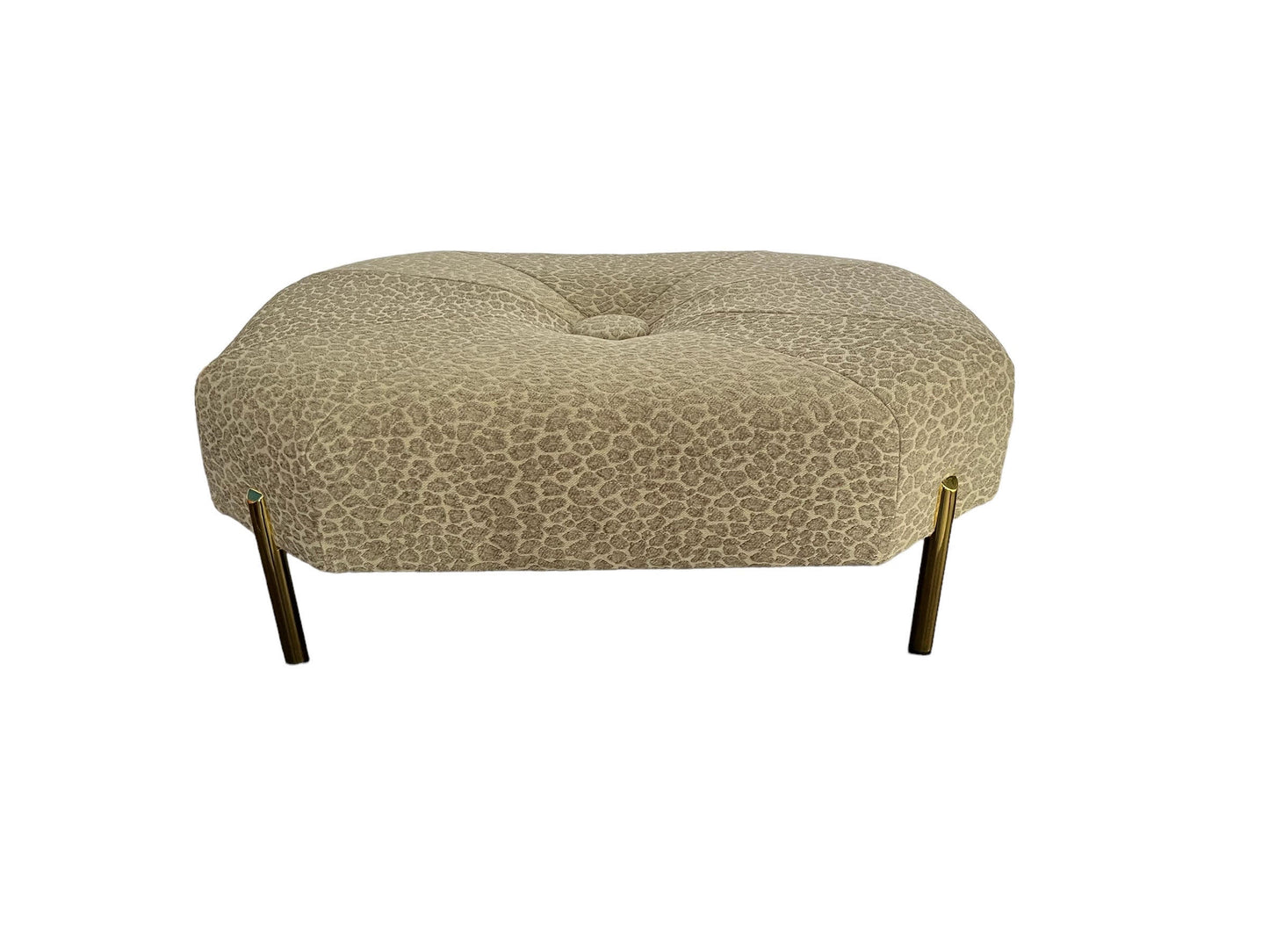 Beige Leopard Ottoman