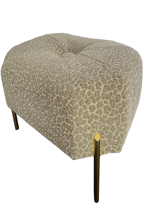 Beige Leopard Ottoman